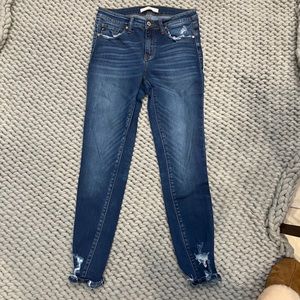 Women’s KanCan dark distressed jeans 7 27 blue